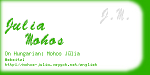 julia mohos business card