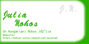 julia mohos business card